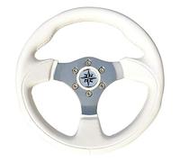 Volante Bianco tenditore 280 mm Acciaio Inox Lucido Mozzo Centrale Cono Universale
