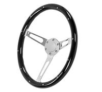 Volante classico, 380 mm/15 pollici, impugnatura in noce, 3 razze rivettato 6 fori per modifica universale