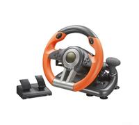 Volante da corsa con pedali per PS4 per Xbox PC Switch - Ruota da gioco con rotazione di 180 gradi con leve e ventose, nero e arancione, 30 cm (arancione)
