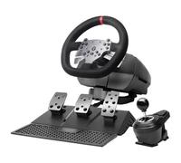Mars Gaming MWH-RSX, Volante SimRacing Con Force Feedback e Doppio Motore, Set 3 Pedali Resistenza Progressiva, Leva del Cambio a H e 12 Marce, 14 Pulsanti Personalizzabili, PC/PS4/Xbox Series X|S