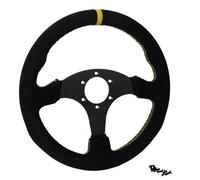 Volante da Corsa universale,Volante da Corsa Volante piatto da 330 mm in pelle scamosciata con telaio in alluminio da 13 pollici da corsa(B)
