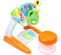 Volante Giocattolo Bambini con Pedali e Sgabello Gioco Prima Infanzia Luci Suoni