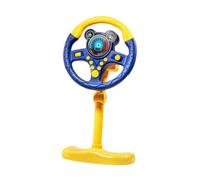 Volante Giocattolo Simulato per Ragazzi E Ragazze Funzioni Musicali Luci Schermo Installazione Veloce Supporto Mobile Coordinazione Motoria Apprendime, Blu