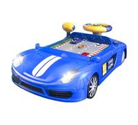 Volante giocattolo simulatore di guida elettrico blu con luce sonora educativa