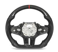Volante in fibra di carbonio, pelle traforata, cuciture M Tri, fondo piatto, design racing, presa migliorata per modelli M3 M4 G80 G82 G83 F4X G2X M Sport