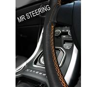 Volante IN Pelle Cover Per Plymouth barracuda MK1 64 + Arancione Doppio Punto