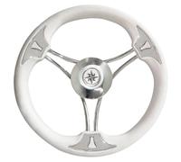 Volante in poliuretano a 6 razze inox T22 Bianco