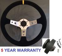 Volante In Suede Per Drift Racing E Boss Kit Hub Compatibile Con BMW E36 Argento