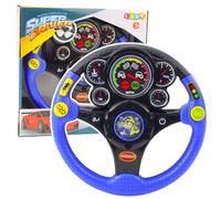 Volante interattivo per bambini con effetti di luci e suoni blu