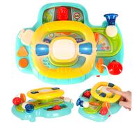 Volante interattivo per bambini con musica e suoni, blu