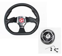 Volante per FIAT Panda 750 4x4 Sisley Sterzo + Mozzo Specifico + Adesivo ABARTH