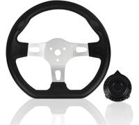 Volante per kart da 27 cm, a sgancio rapido a 3 razze, interno con fori per veicoli di ricambio per Go Kart Beach Kart, universale, 27 cm, colore: nero
