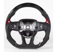 Volante per sport motoristici Compatibile Con Dodge Per Challenger 2015 2016 2017 2018 2019 2020 2021 Luci Fibra Carbonio Perforata PU Racing Volante Sportivo(Type B)