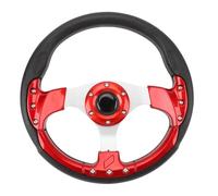 Volante per Sport, Volante per Auto 13 Pollici per Look Elegante e Impatto a Prova di Impatto Adatto per la Maggior Parte delle Auto e Veicoli (rosso)