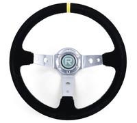 Volante racing a calice TIPO 4 vero camoscio nero 350mm per Momo Sparco