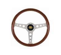 Momo Legno Mogano Volante Sportivo Heritage Indy 350mm Braun Argento Volante