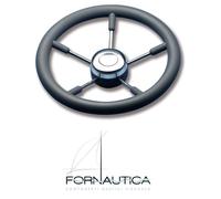 VOLANTE RUOTA TIMONE 5 RAZZE INOX E POLIURETANO Ø350 MM - PER BARCA GOMMONE