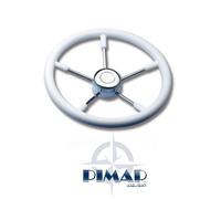 VOLANTE RUOTA TIMONE 5 RAZZE INOX E POLIURETANO Ø350 MM - PER BARCA GOMMONE
