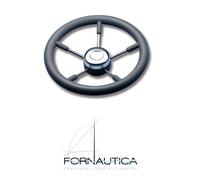 VOLANTE RUOTA TIMONE 5 RAZZE INOX E POLIURETANO Ø350 MM - PER BARCA GOMMONE