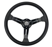 Volante Sportivo Auto, Volante a Calice Modifica auto Volante PU da 350 mm competizione personalizzato Strumenti for volante Accessori(Black)