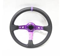Volante Sportivo Auto, Volante a Calice Volante da drift concavo profondo 350 mm 14 pollici for il riadattamento corsa/in PVC(Purple frame)