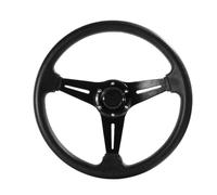 Volante Sportivo Auto, Volante a Calice Volante sportivo da 350 mm/14 pollici in alluminio + PU for giochi di simulazione drift(Black)