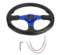 Volante Sportivo Auto, Volante a Calice Volante sportivo da corsa 30 mm/14 pollici, accessorio modificato, volante drift, accessori for auto(Blue)