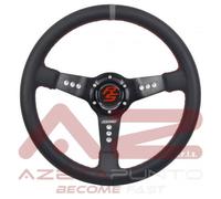 volante sportivo calice universale auto eco pelle 3 razze 350m grigio rosso