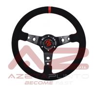 volante sportivo calice universale per auto camoscio 3 razze 350mm rosso tuning