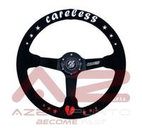 volante sportivo calice universale per auto camoscio 3 razze 350mm tuning ricamo