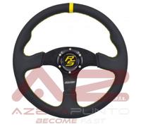 volante sportivo calice universale per auto eco pelle 3 razze 350mm races tuning