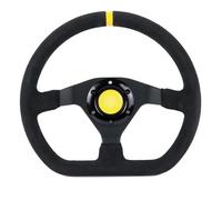 Volante sportivo da corsa in pelle scamosciata D Style da 320 mm, compatibile con il kit mozzo MOMO NRG SPARCO HKB Boss