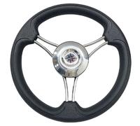VOLANTE TIMONE Ø35 CM A 6 RAZZE CURVE INOX E POLIURETANO BARCA GOMMONE - T22K