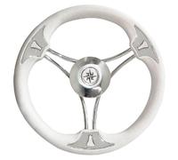 VOLANTE TIMONE Ø35 CM A 6 RAZZE CURVE INOX E POLIURETANO BARCA - T22