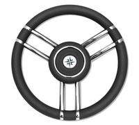 VOLANTE TIMONE Ø35 CM A 6 RAZZE INOX E POLIURETANO BARCA GOMMONE - T27