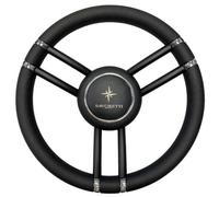 VOLANTE TIMONE Ø35 CM A 6 RAZZE INOX E POLIURETANO BARCA GOMMONE - T27