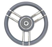 VOLANTE TIMONE Ø35 CM A 6 RAZZE INOX E POLIURETANO BARCA GOMMONE - T27