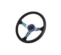 Volante Universale Volante Universale PU Racing 350 Mm 14 Pollici Tuning Auto Accessorio Sportivo Retrofitting Steering Wheel(Baked blue)