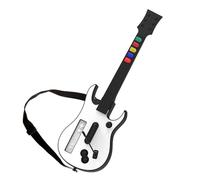 Volante Wireless Wii Controller für Guitar Hero und Rock Band, compatibile con tutti i giochi di Guitar Hero, Rock Band 2, Legends of Rock, con cintura regolabile (Bianco)