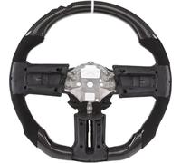 Volanti auto Compatibile Con Ford Per Mustang 2010 2011 2012 2013 2014 Accessori Volante Auto Perforati Fibra Carbonio Cuciture Rosse(White lines)