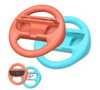 Volanti per controller Switch 2, volante Switch 2 per Mario Kart World e 8 Deluxe, accessori da corsa NS2 con design ergonomico e facile installazione (arancione+blu)