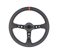 Volanti Sportivi Universale 35. 0mm. Volante in pelle Drift Racing Tipo PU/Pelle scamosciata PVC. Stile(PVC-black red)