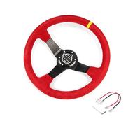 Volanti Sportivi ZHAOYUQI Volante in pelle scamosciata per auto da corsa, 350 mm, rosso