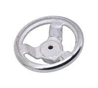 Volantino a macchina a 3 raggi in ghisa con rivestimento cromato, design rotondo con bordo ondulato, resistente all'usura, resistente alla corrosione, adatto per macchine utensili, torni
