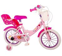 volare Bambina, Bicicletta 14 Pollici con Cestino e portabambola, Licenza Paw Patrol Girl, Rosa e Bianca, Media
