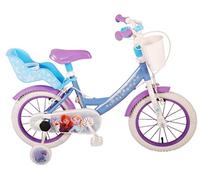 volare Bambina, Bicicletta 14 Pollici con Cestino e portabambola, Licenza Frozen, Azzurra, Media