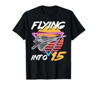 Volare in 15 Quindici anni Fighter Jet Aereo Compleanno Maglietta