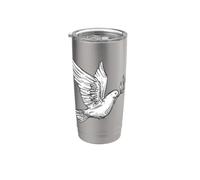 Volare solitario colomba della pace piccione amante degli uccelli regalo uomo donna Bicchiere termico in acciaio inox doppia parete