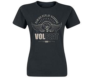 Volbeat Skullwing - Rewind, Replay, Rebound Donna T-Shirt Nero 100% Cotone Regular