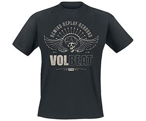 Volbeat Skullwing - Rewind, Replay, Rebound Uomo T-Shirt Nero S 100% Cotone Regular
